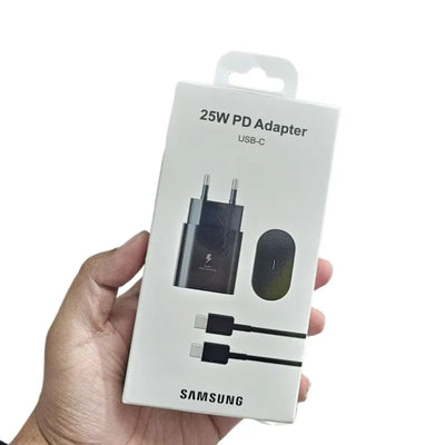For Samsung 25W 3 pin Super Fast Charging PD Power Adapter With Type C to Type C cable