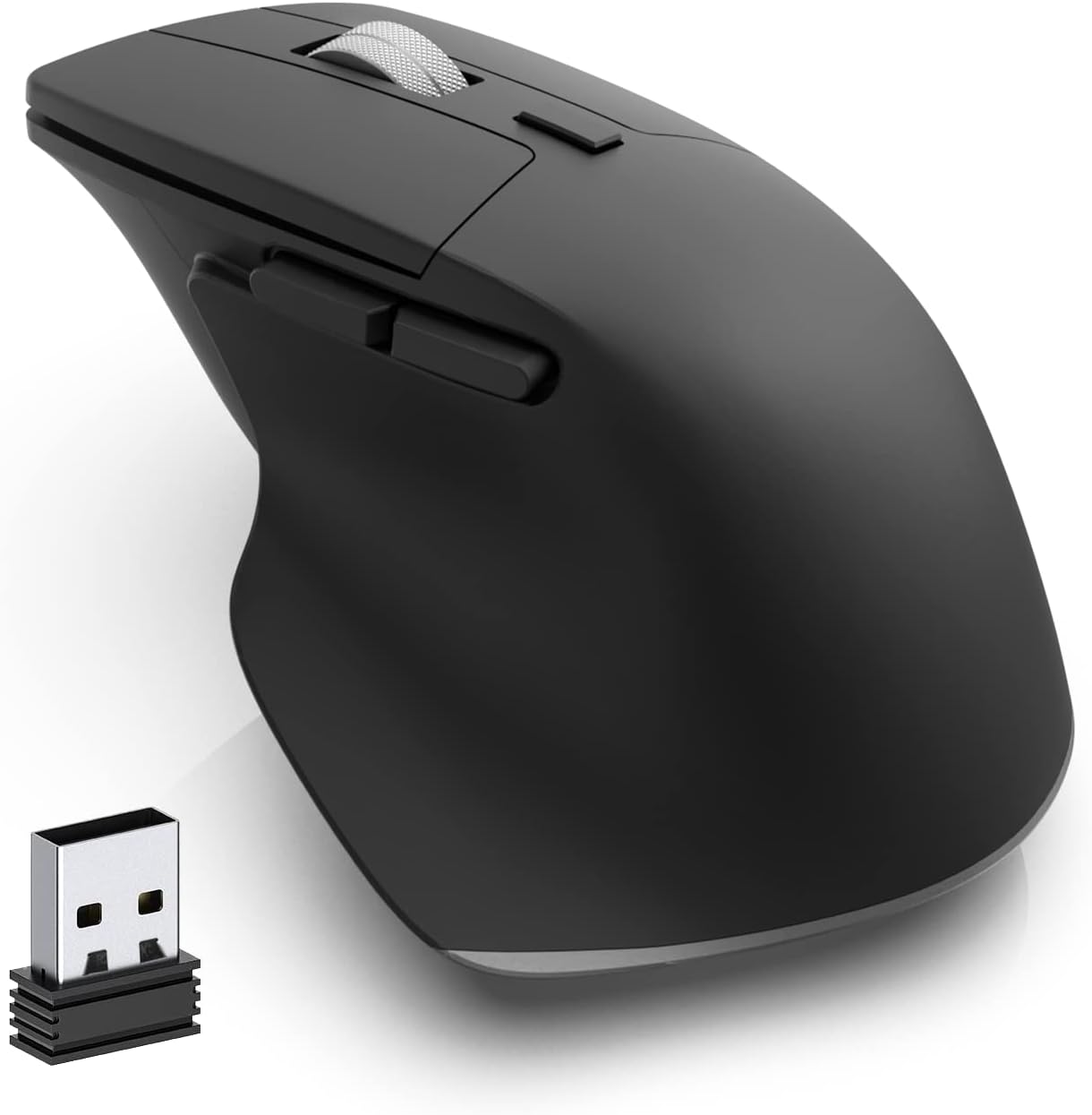 Ergonomic 2.4G Wireless Mouse - Lightspeed, 3200 DPI, Quiet Click, Metal Scroll Wheel, USB Nano Receiver - for Laptop Chromebook PC Mac