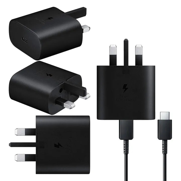 For Samsung 25W 3 pin Super Fast Charging PD Power Adapter With Type C to Type C cable