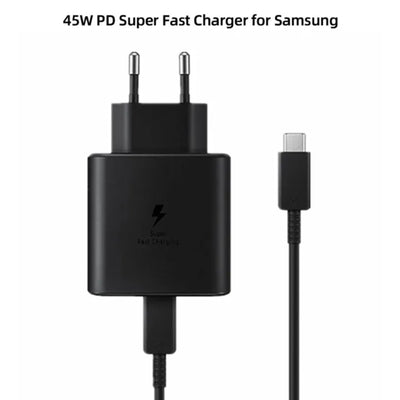 Samsung 45W Super Fast Charger with Type C to Type C Cable, PD 3.0 PPS, Compatible with Galaxy S22, S21, Note 20, and More