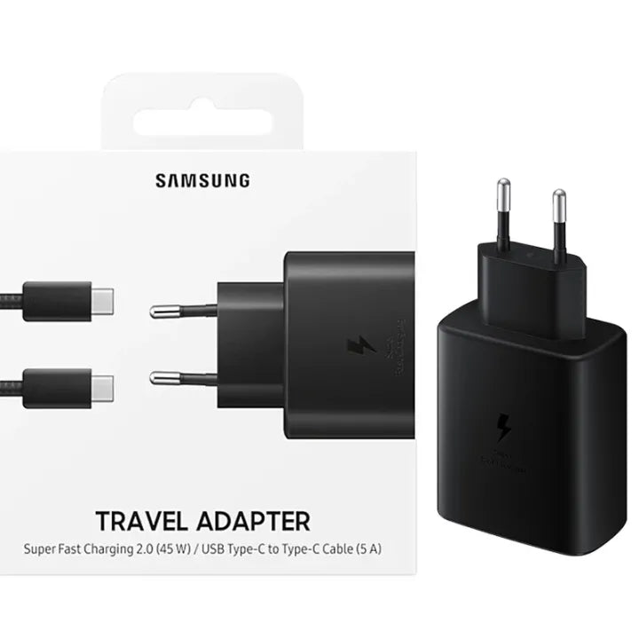 Samsung 45W Super Fast Charger with Type C to Type C Cable, PD 3.0 PPS, Compatible with Galaxy S22, S21, Note 20, and More